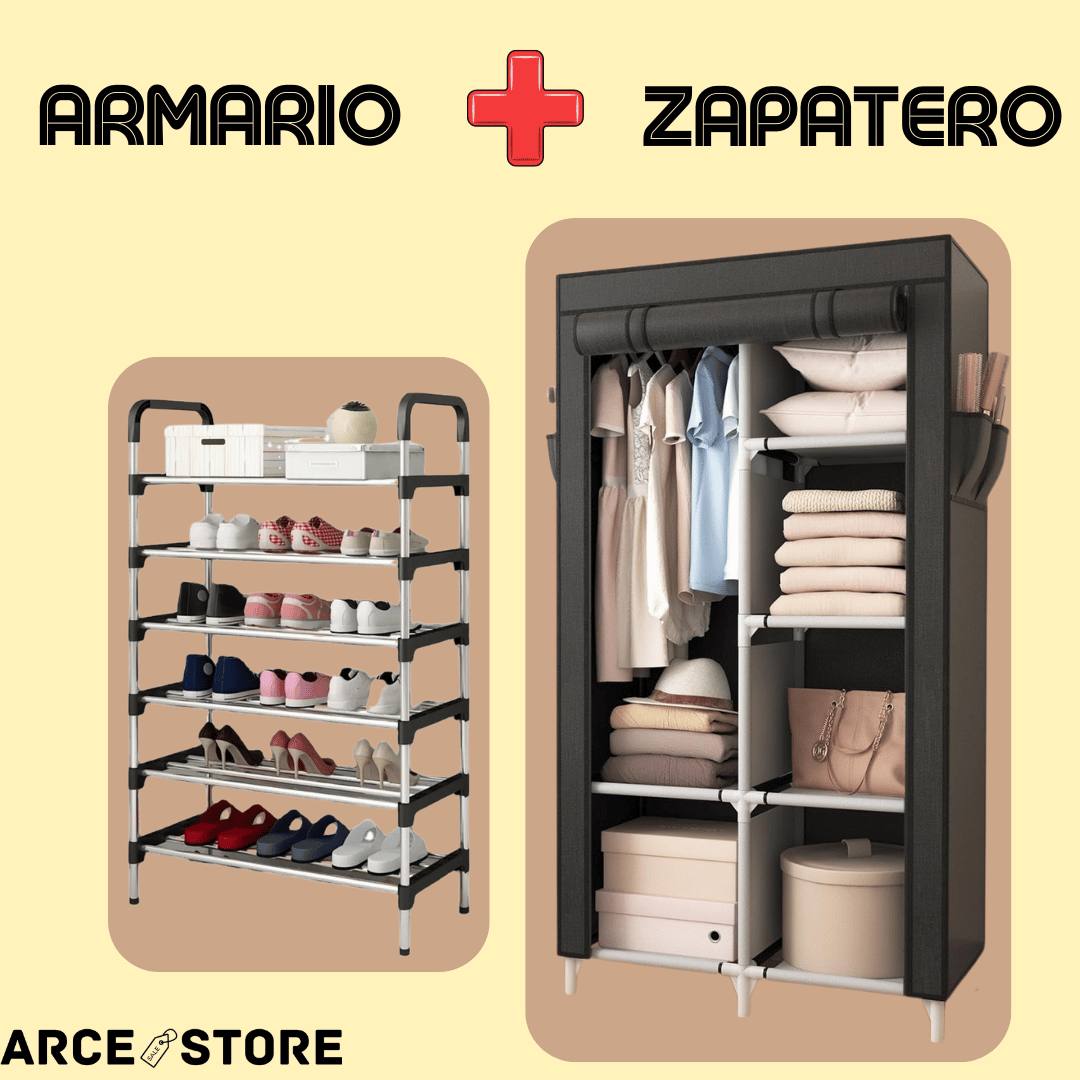 Combo armario organizador más zapatero.